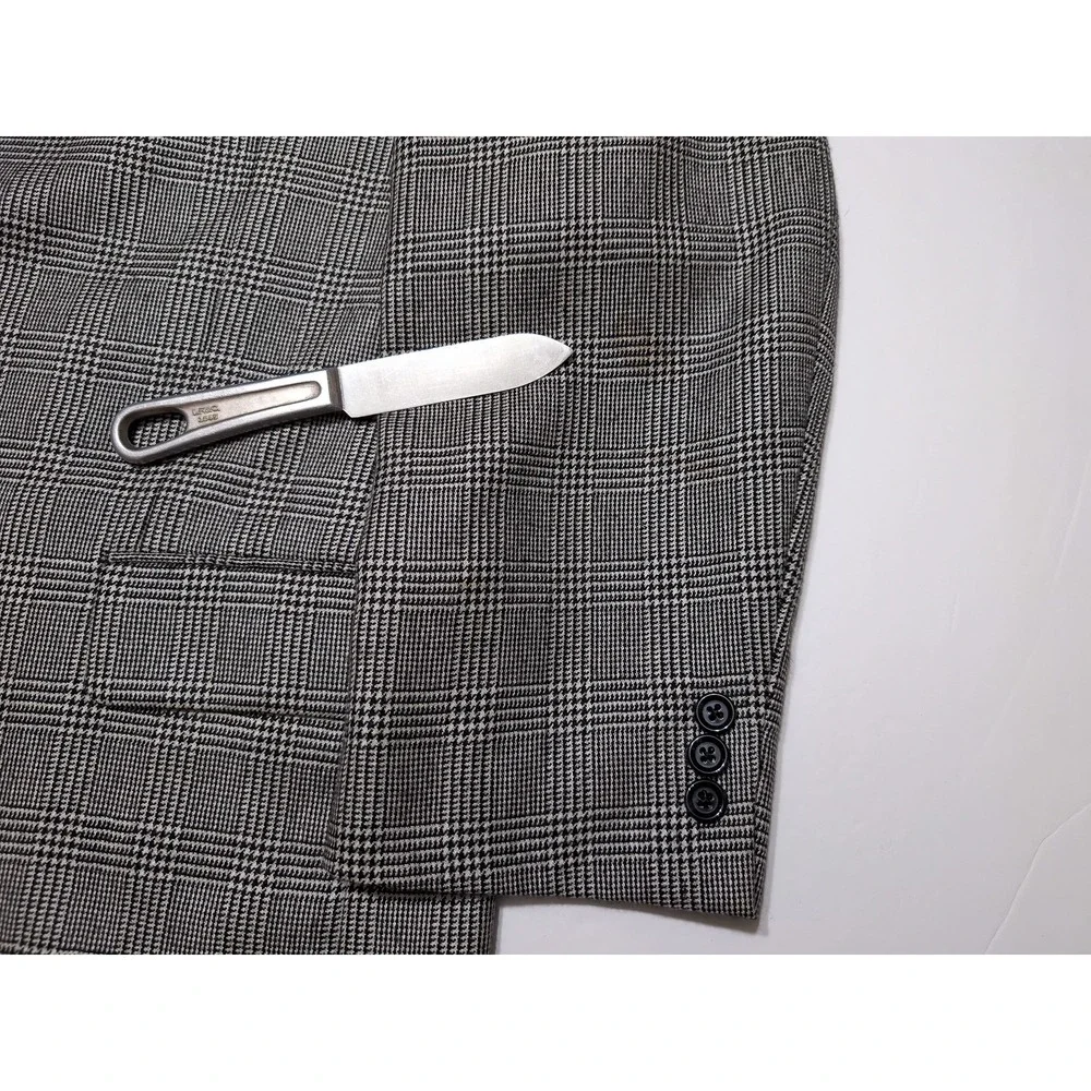 LORO PIANA SFI Jacobsons 100% Cashmere Blazer Sport Coat 44 Long Black Plaid